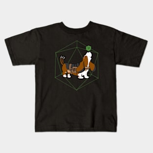 D20 Basset Hound Bard | DND Dogs | Fantasy Art Kids T-Shirt